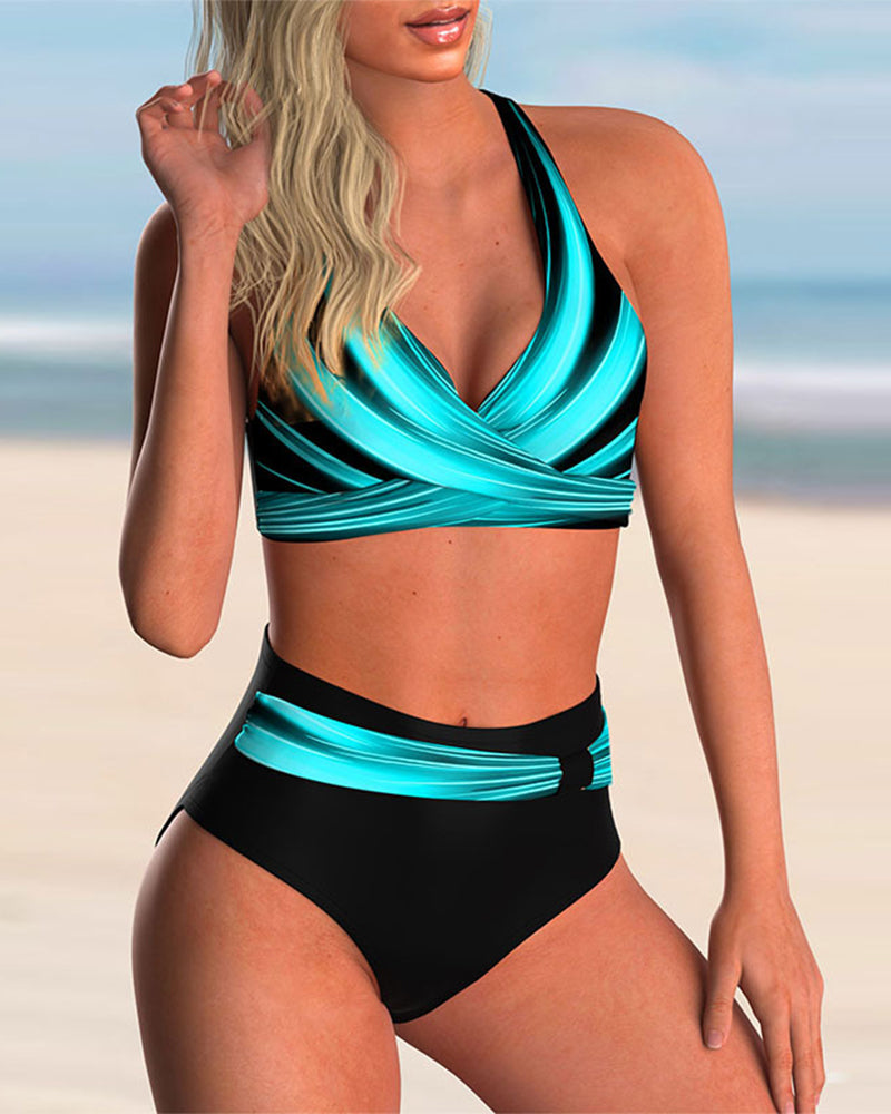 Lily™ | Cross-Neck Printed Bikini Set