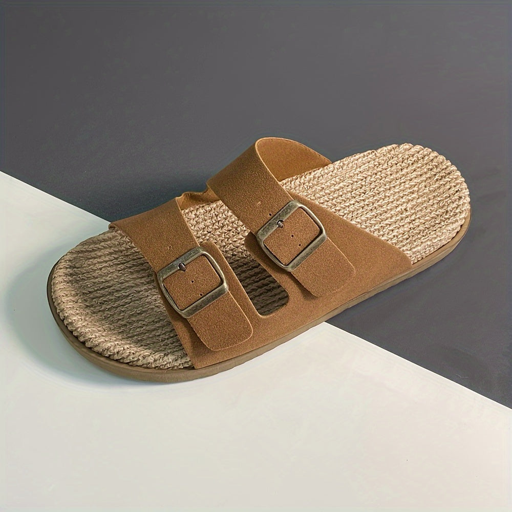 Romeo | Men's Woven Double-Buckle Footbed Sandals
