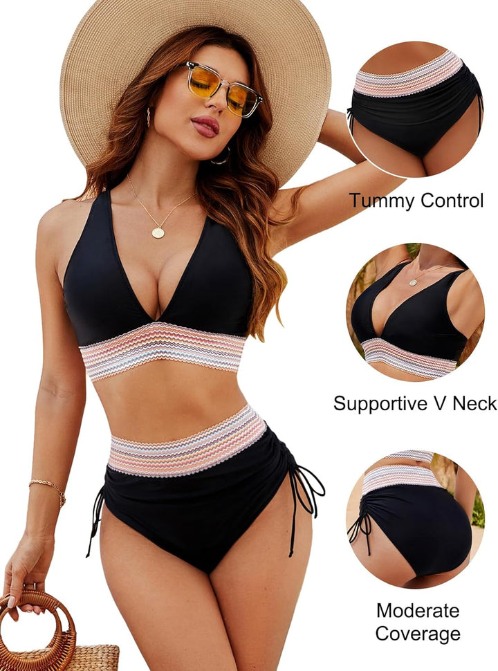 Alina - Women's Tummy Control High-Waist Bikini Set