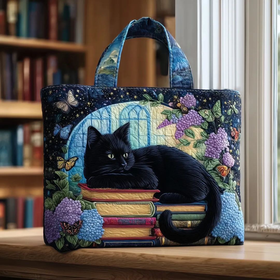 Handcrafted Chat Noir on Books Bag