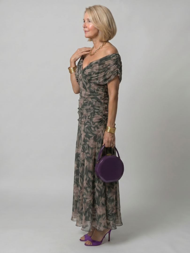 Calen | Women's Off-Shoulder Midi Dress — Flowy Fit