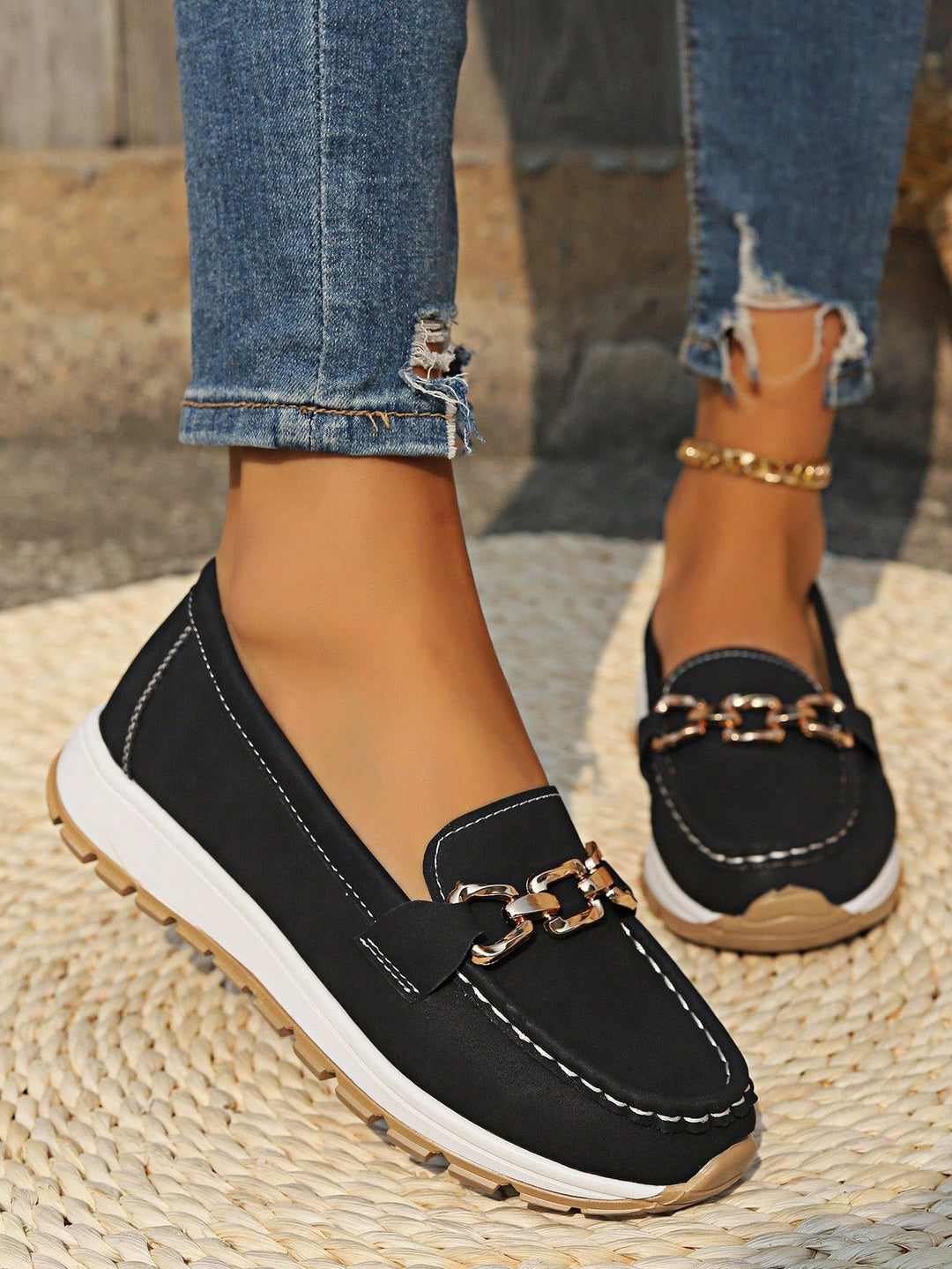 Ellie - Women's Flat Buckle Loafers for Everyday Wear