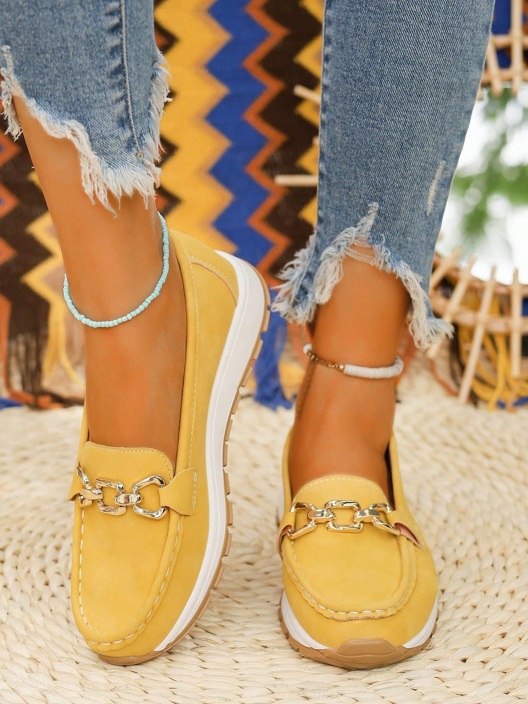 Ellie - Women's Flat Buckle Loafers for Everyday Wear