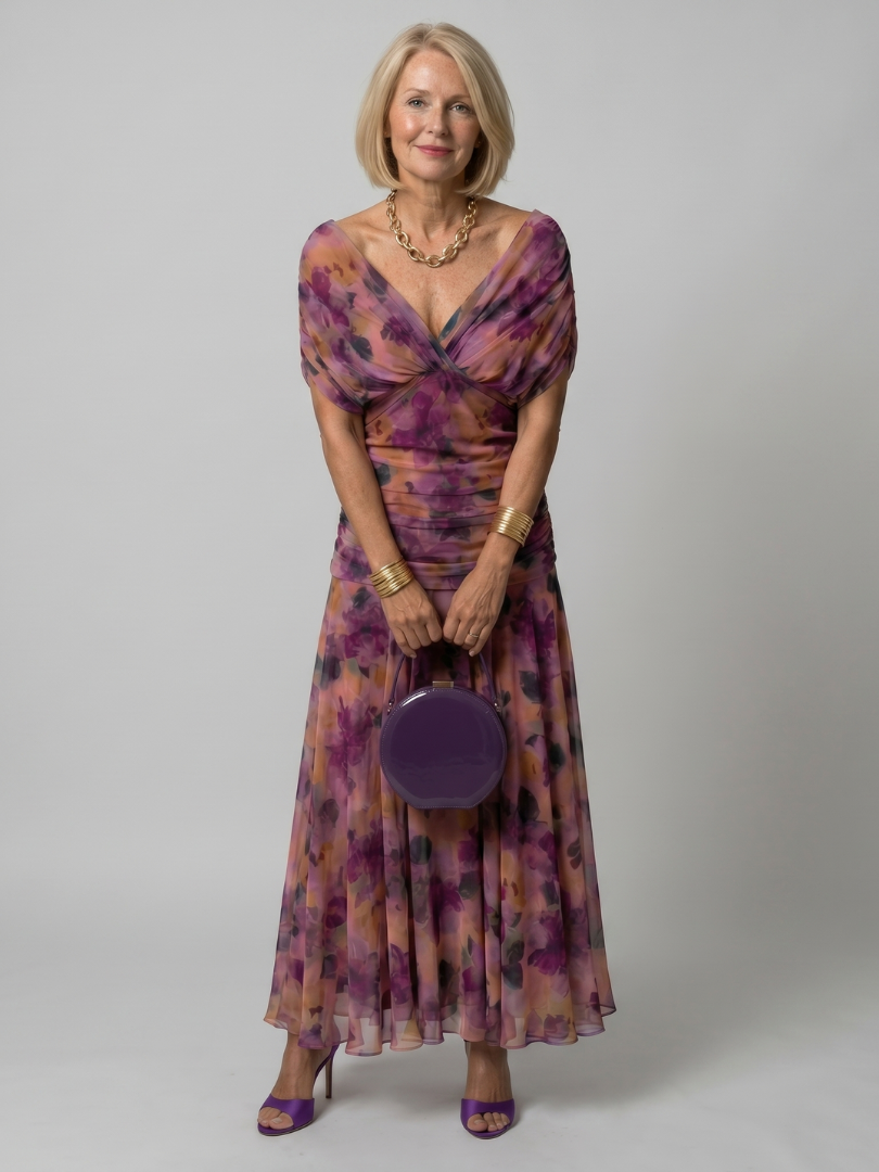 Calen | Women's Off-Shoulder Midi Dress — Flowy Fit