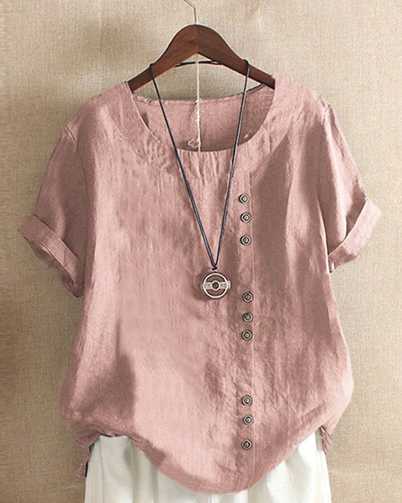 Miranda | Women's Relaxed Fit Summer Tee — High-Low Hem
