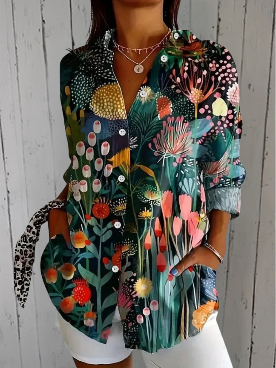 Faith | Vibrant Artistic Button-Up Blouse