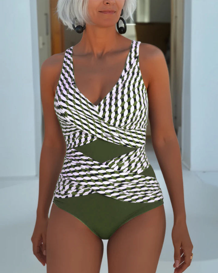 Sharon | Swimsuit with Cross Over Design for Resort Casual Wear