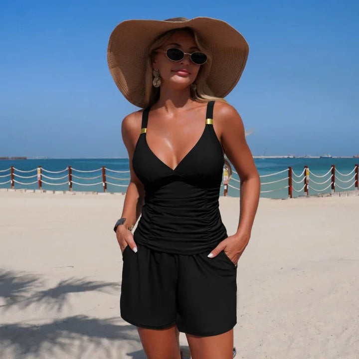 Harper™ | Ruched Pocket Tankini Set