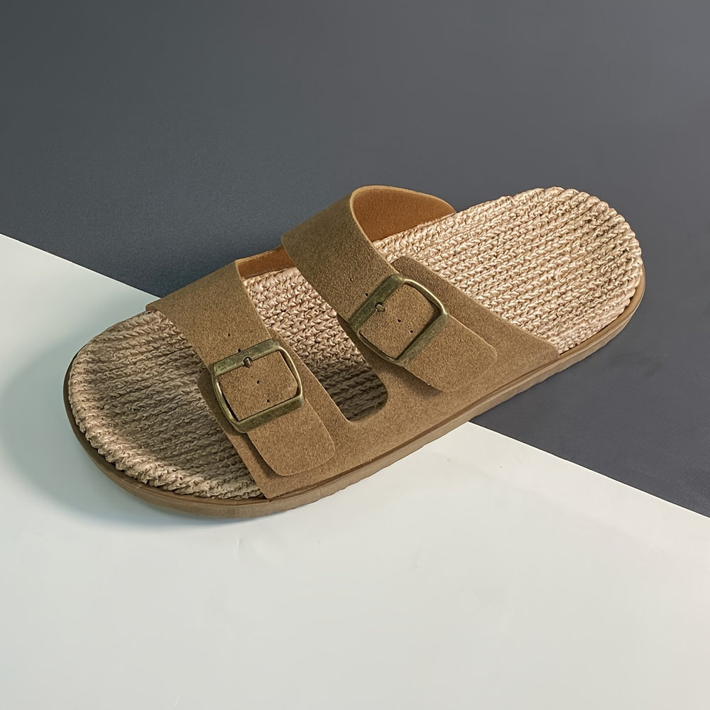 Romeo | Men's Woven Double-Buckle Footbed Sandals