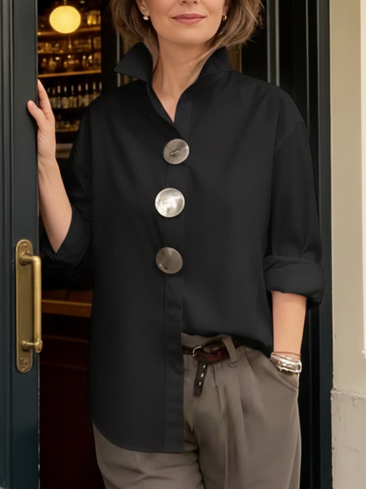 Layla | Statement Button Stand Collar Blouse