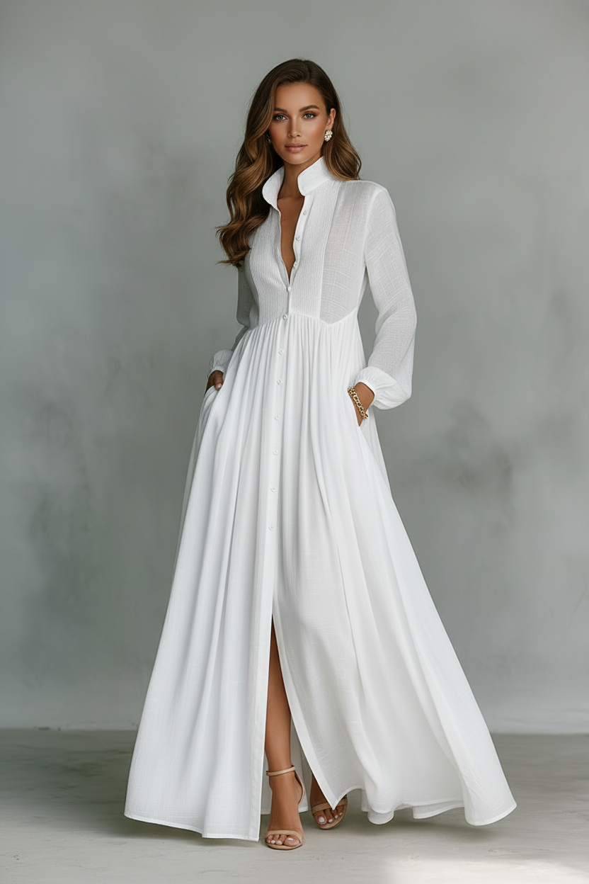 Anna - Women's Elegant Flowing Maxi Dress — Relaxed Fit