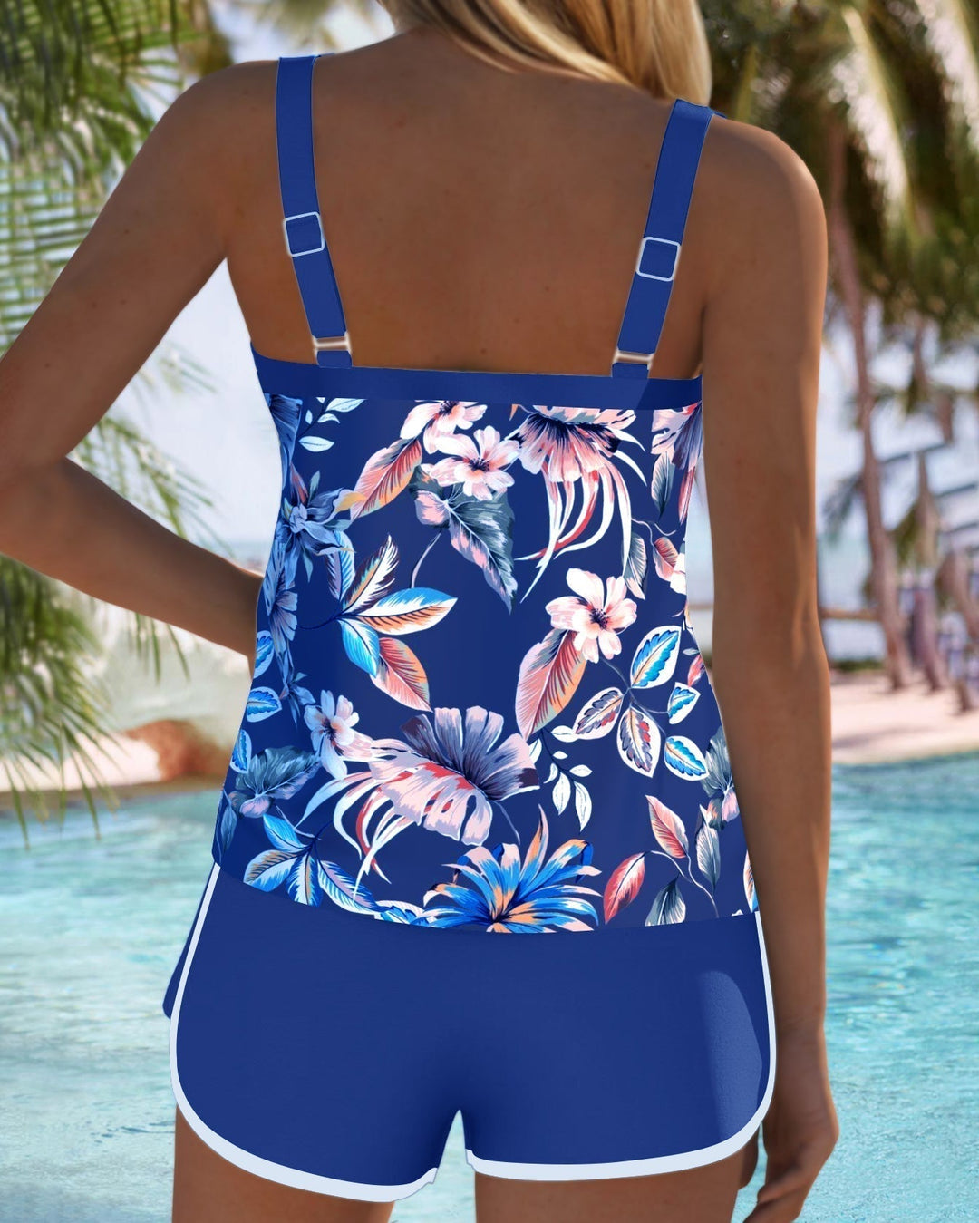 Charlotte | U-Neck Sleeveless Printed Tankini