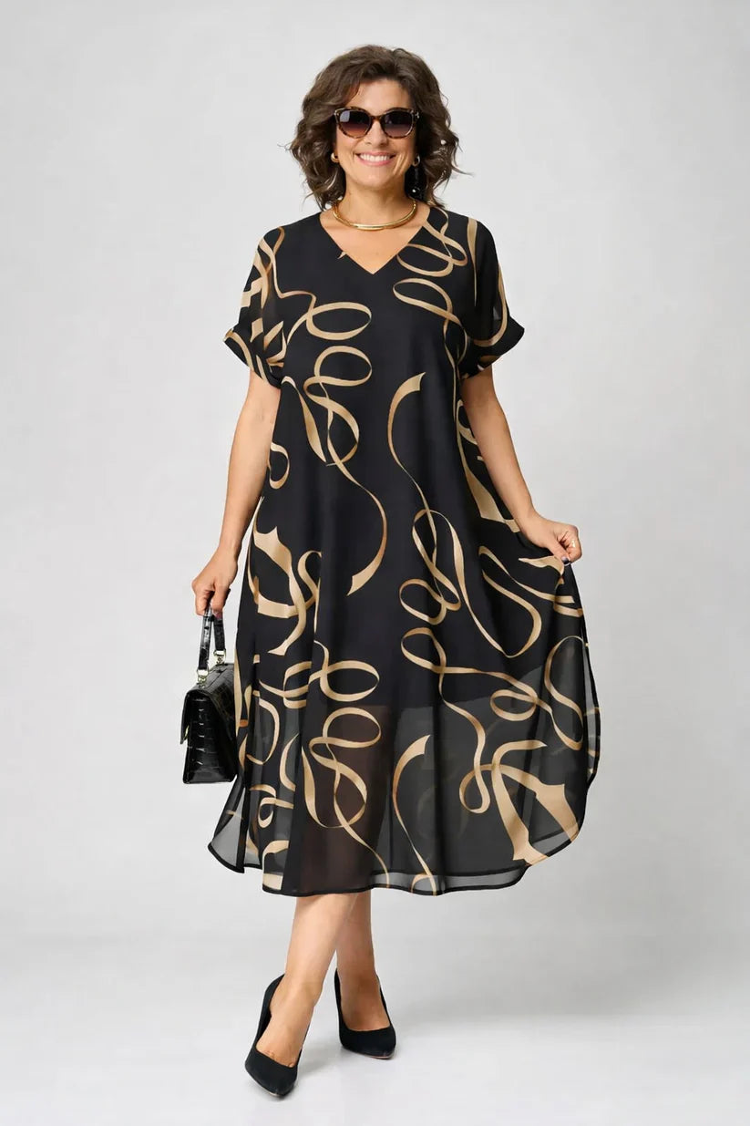 NORA | Women's Relaxed Fit Midi Dress — Elegant Casual