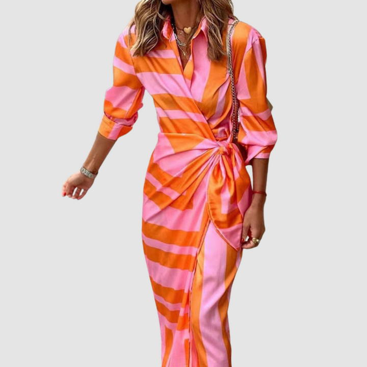Celia™ | Elegant Striped Dress