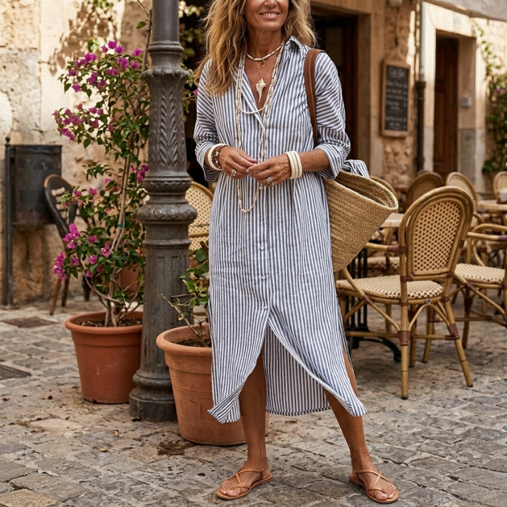 Harmoni | Elegant Striped Summer Dress
