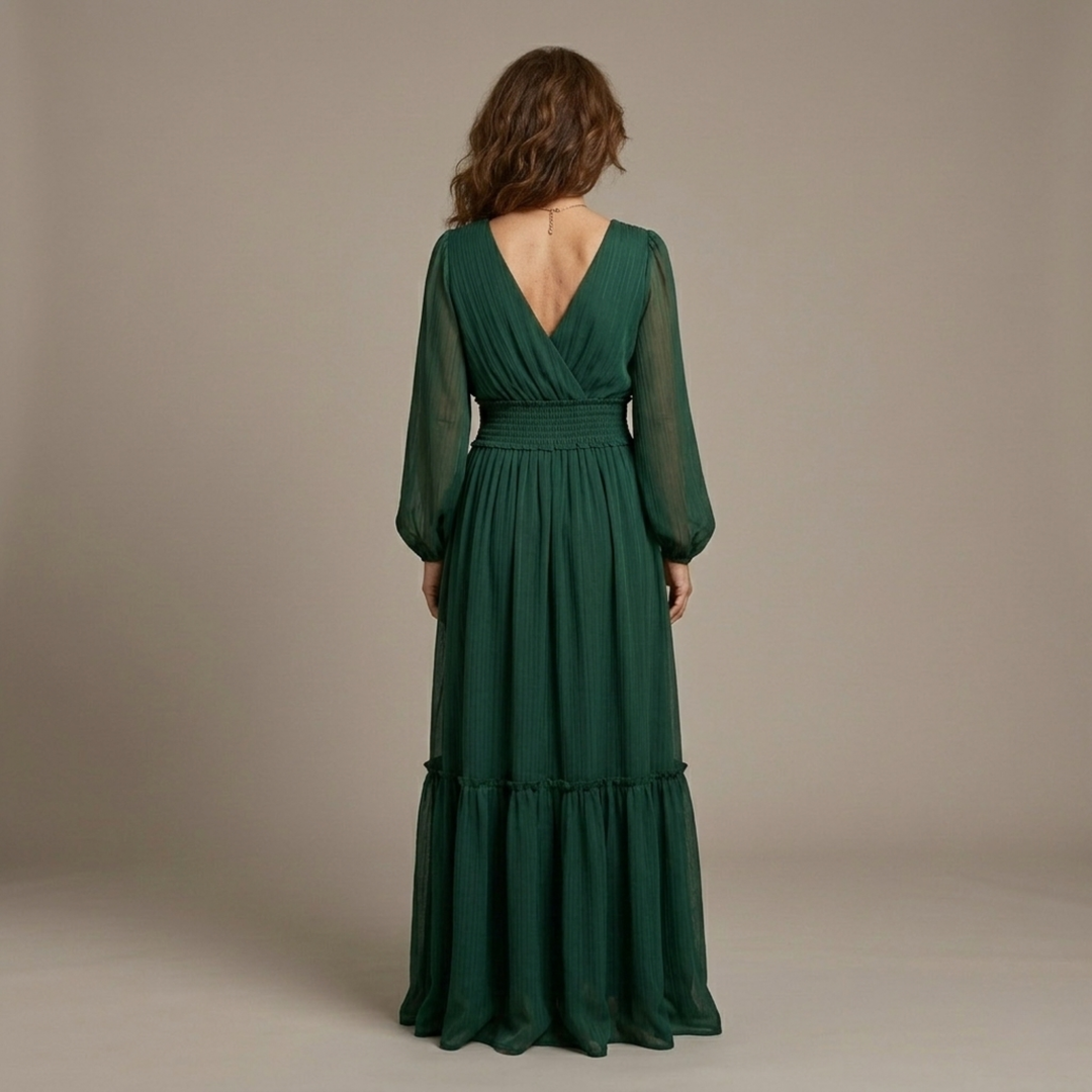 Isabella | Chiffon Dress with V-Neck