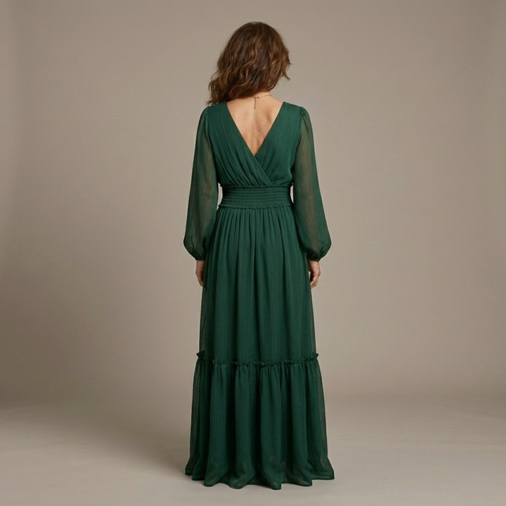 Isabella | Chiffon Dress with V-Neck