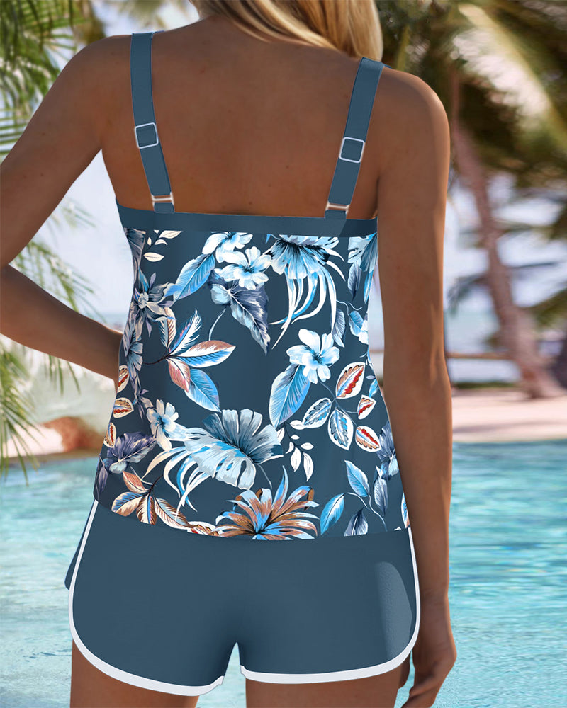 Charlotte | U-Neck Sleeveless Printed Tankini