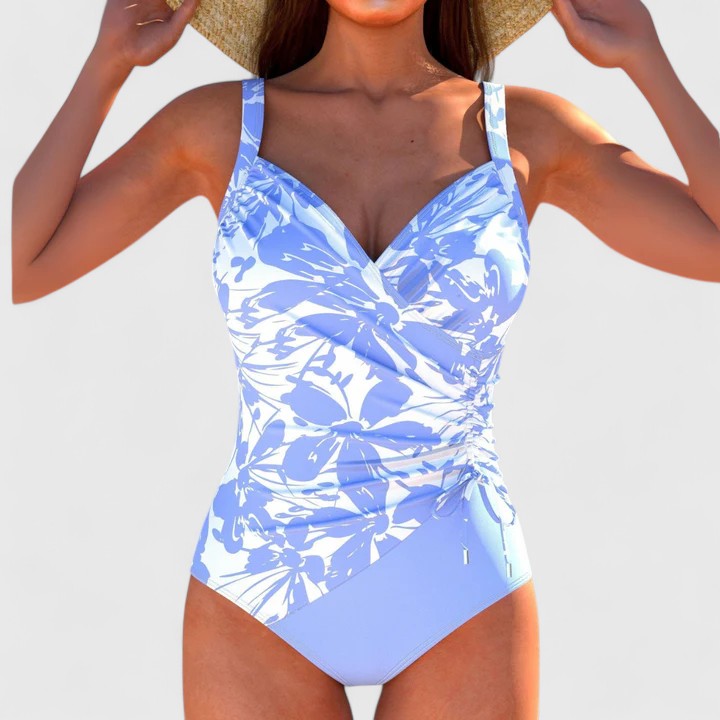 Tazlyne | Women's Floral Wrap One-Piece Swimsuit