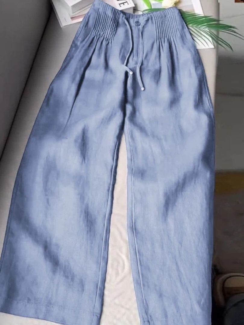 Eleanor | Wide-Leg Cotton-Linen Trousers