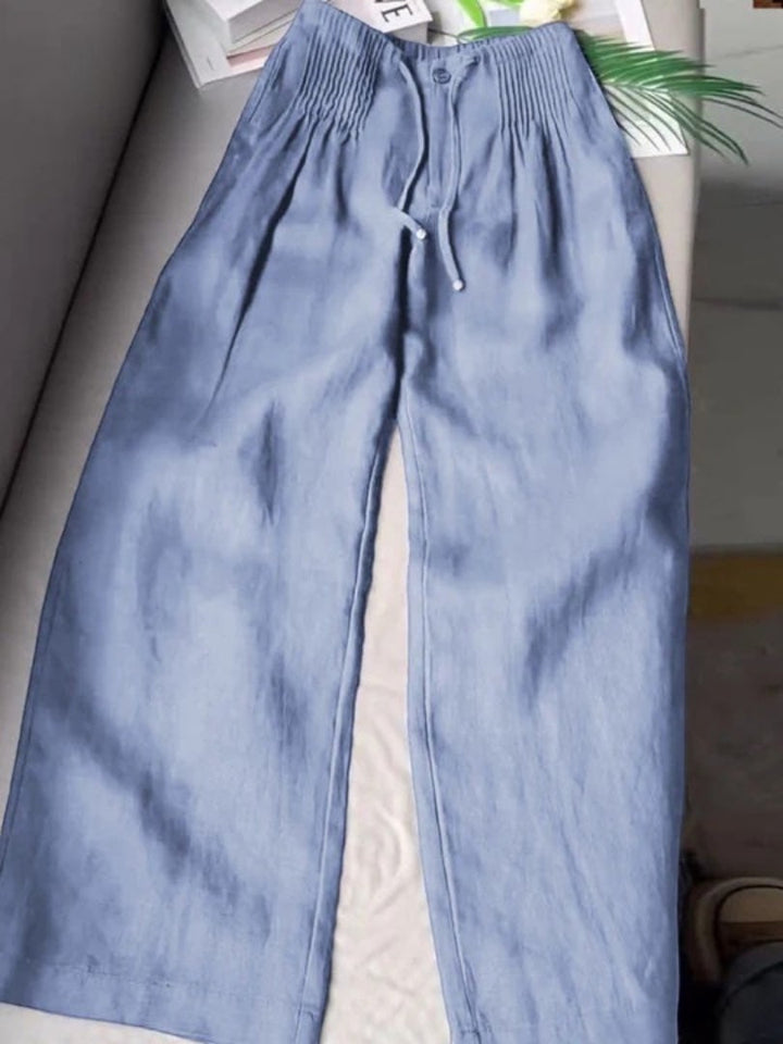 Eleanor | Wide-Leg Cotton-Linen Trousers