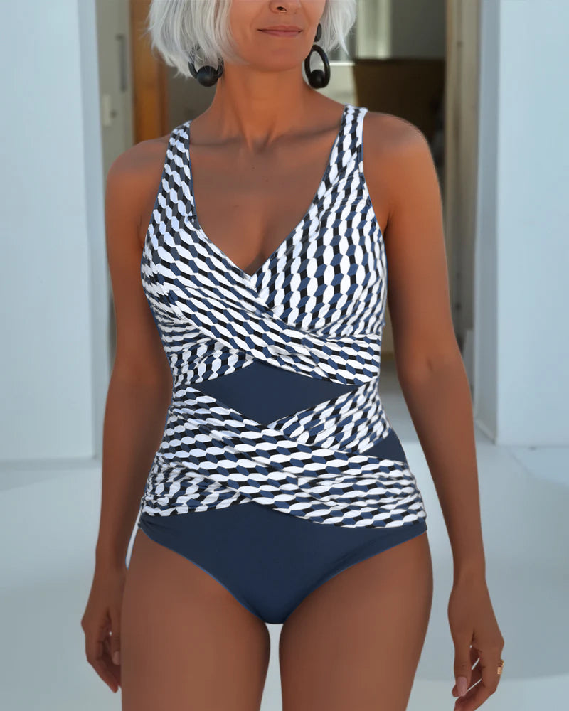 Sharon | Swimsuit with Cross Over Design for Resort Casual Wear