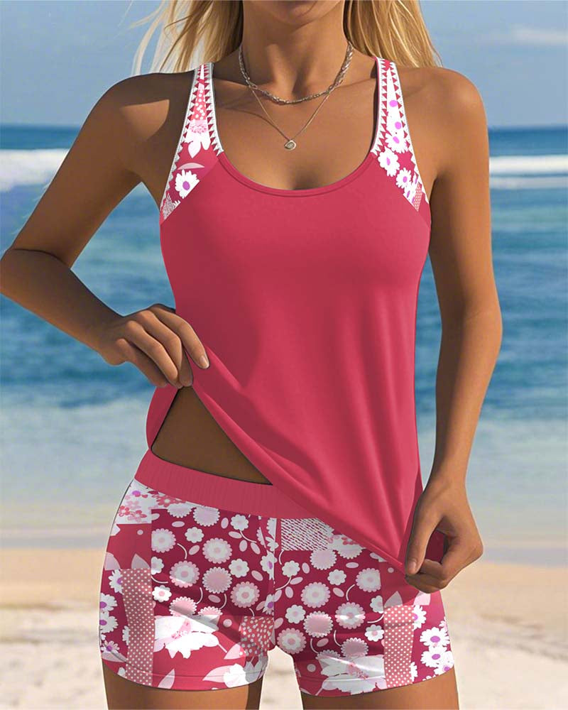 Colette | Women's Supportive Two-Piece Swim Set with Boxer Bottoms