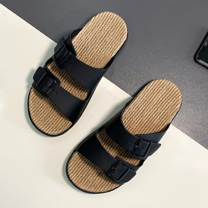 Romeo | Men's Woven Double-Buckle Footbed Sandals