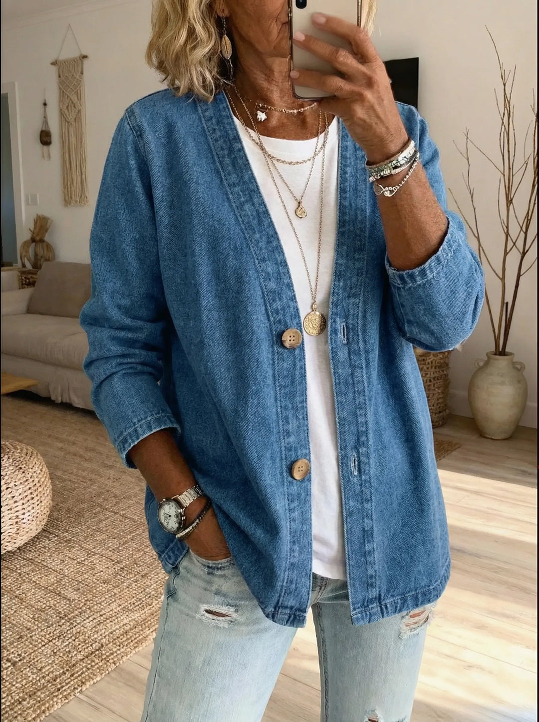 Dana™ | Denim Button Cardigan