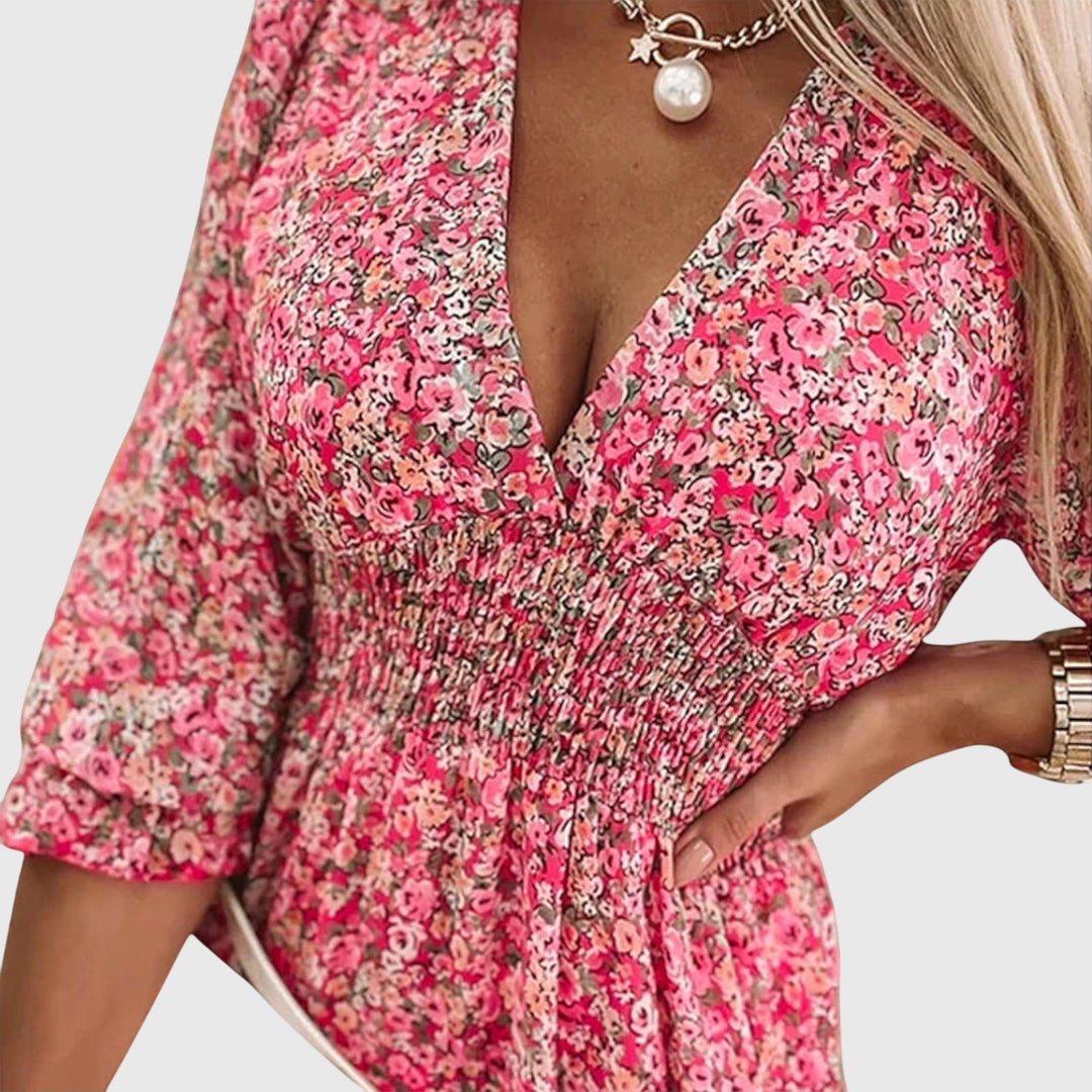 Elisa™ | Floral Puff Sleeve Dress