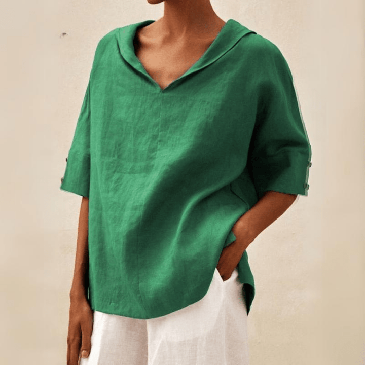 Marie | Women's Oversized Short-Sleeve Shirt — Coastal Style