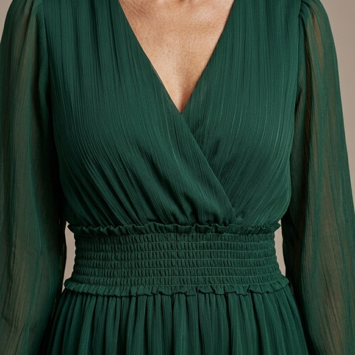 Isabella | Chiffon Dress with V-Neck