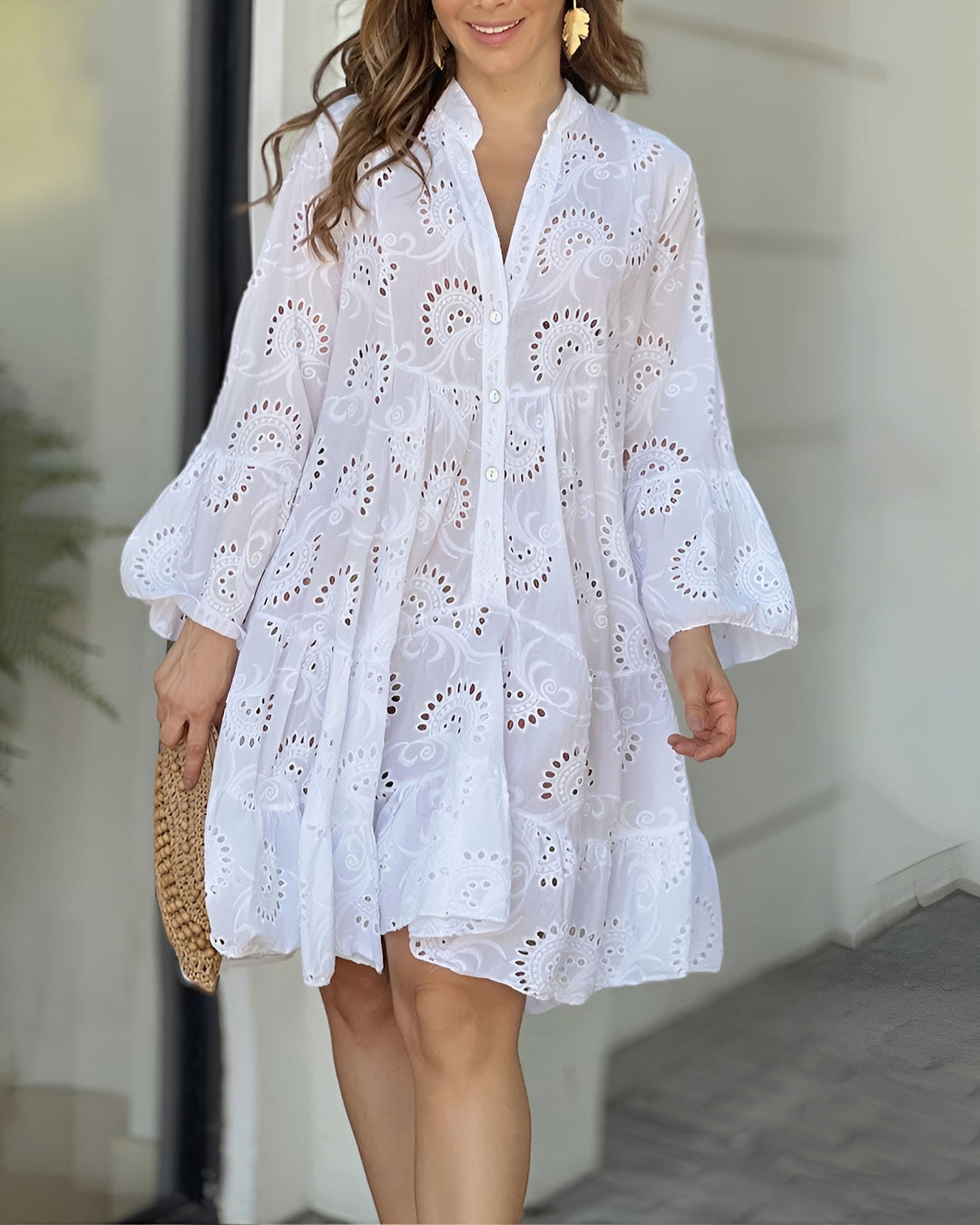 Roselyne | Women's Elegant V-Neck Summer Dress — Airy Fit