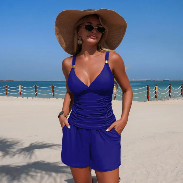 Harper™ | Ruched Pocket Tankini Set