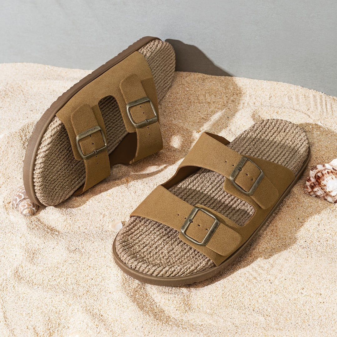 Romeo | Men's Woven Double-Buckle Footbed Sandals