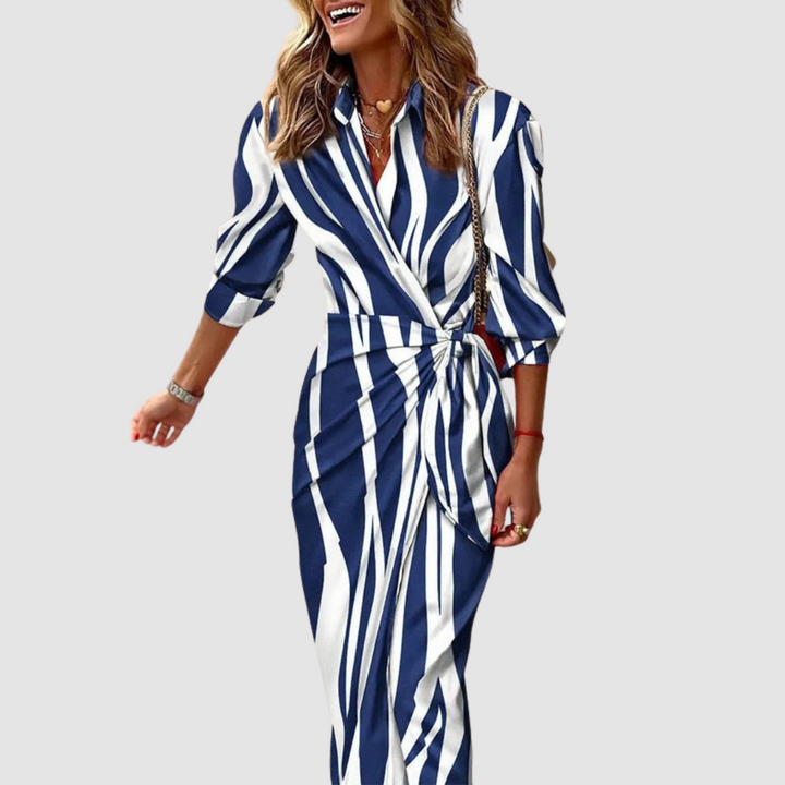 Celia™ | Elegant Striped Dress