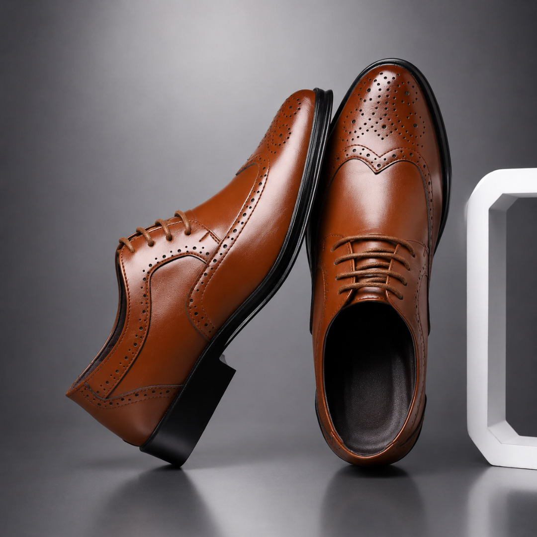 Lucas - Men's Brogue Oxford Dress Shoes | Classic Style