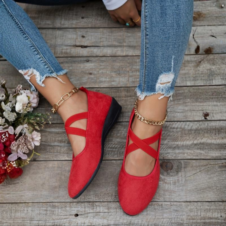 GABRIELLE | Women's Closed-Toe Wedge Ballerina Shoes