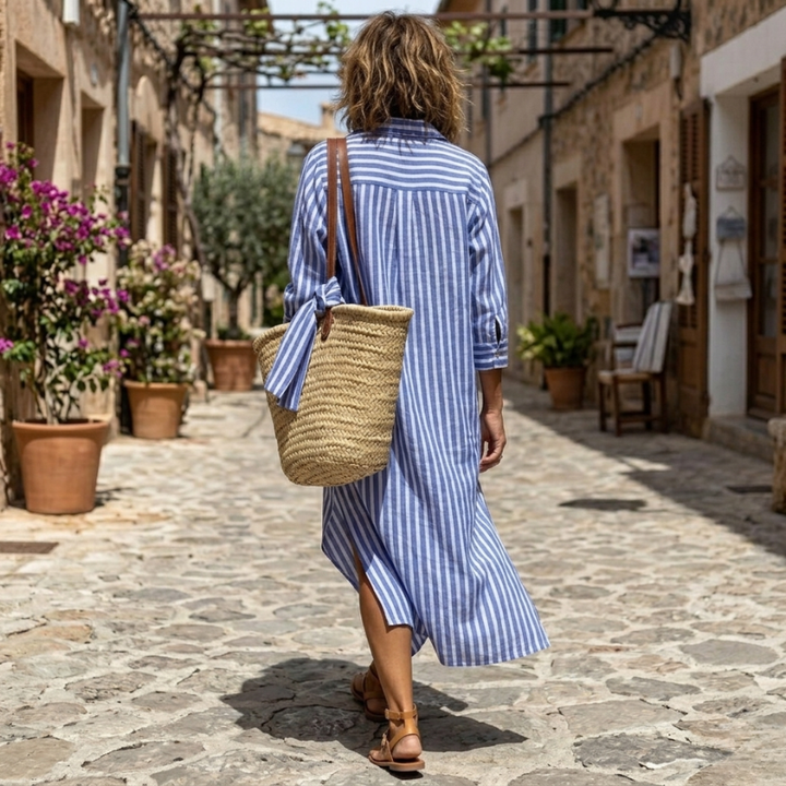 Harmoni | Elegant Striped Summer Dress