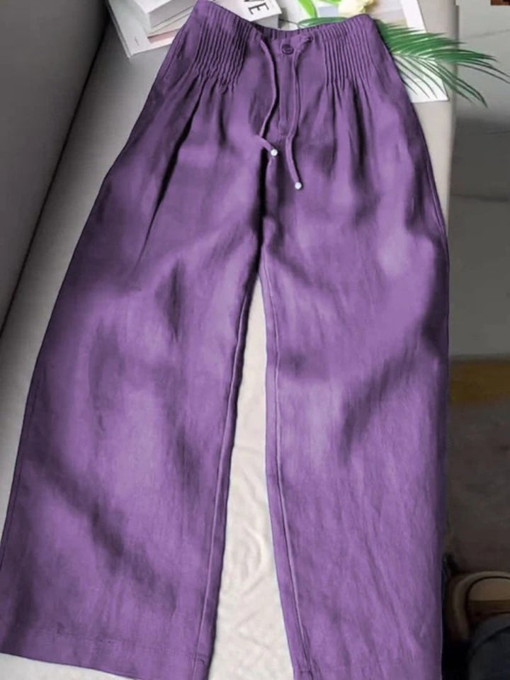 Eleanor | Wide-Leg Cotton-Linen Trousers