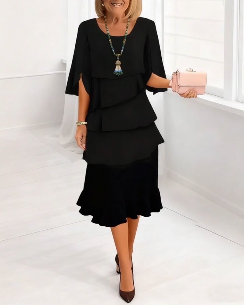 Marissa | Women's Elegant Ruffle A-Line Dress — Feminine