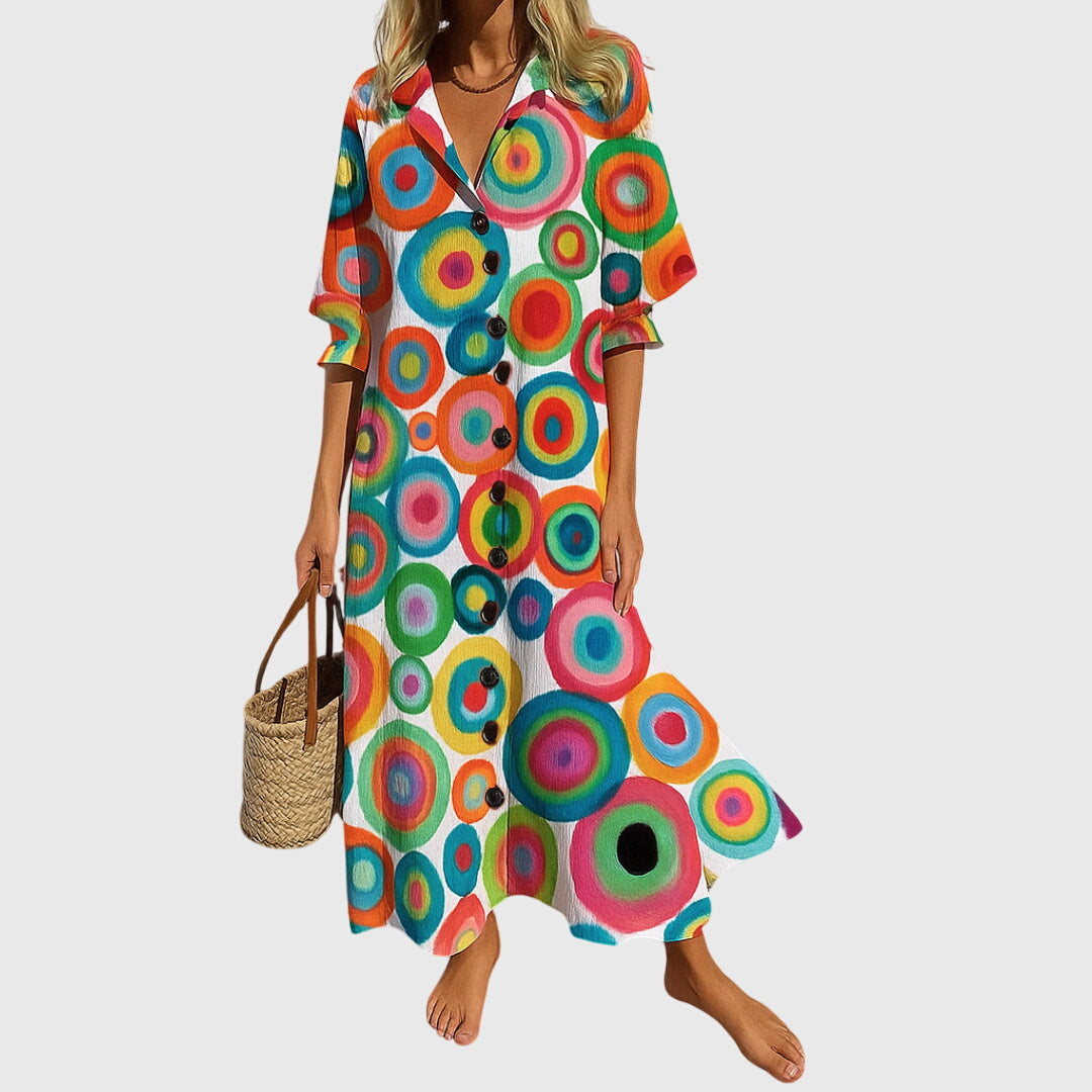 Jasmine™ | Women's Boho Lace Accent Slimming Dress