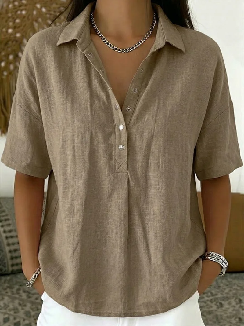 Lowelyn | Blouse with Collar and Button