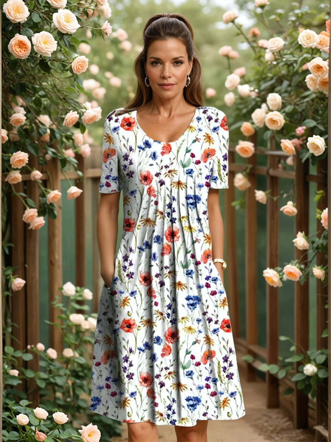Harper | Women's Elegant A-Line Dress with Tummy Coverage