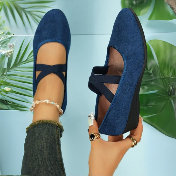 GABRIELLE | Women's Closed-Toe Wedge Ballerina Shoes