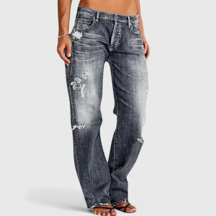 Hailey | Stylish Rugged Wide-Leg Jeans