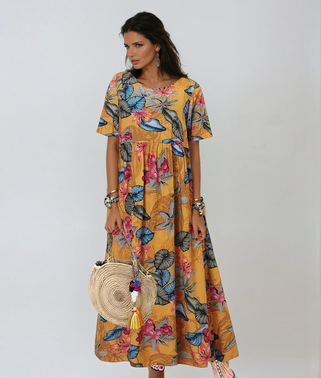 Lovi | Women's Floral Midi Dress — Elegant Summer Style