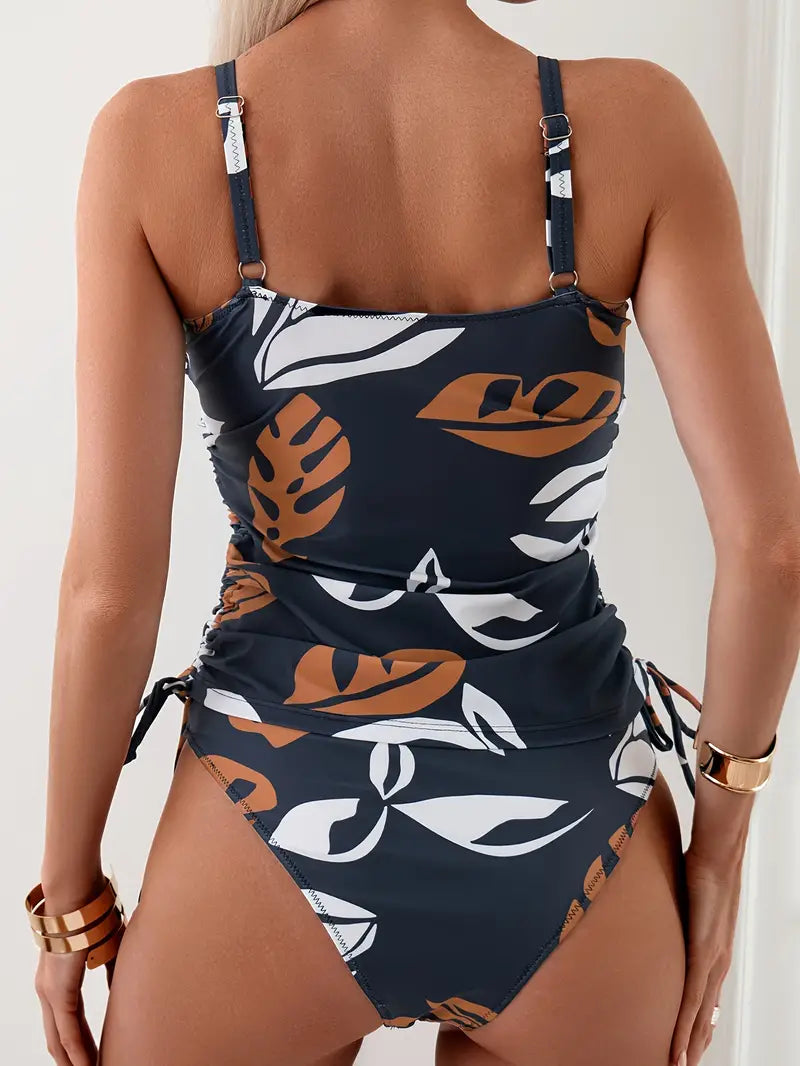 Isla™ | Tropical Leaf Print Tankini Set
