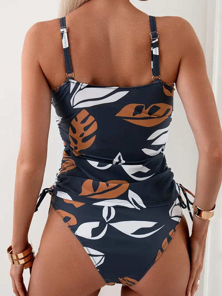 Isla™ | Tropical Leaf Print Tankini Set