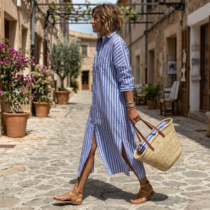 Harmoni | Elegant Striped Summer Dress